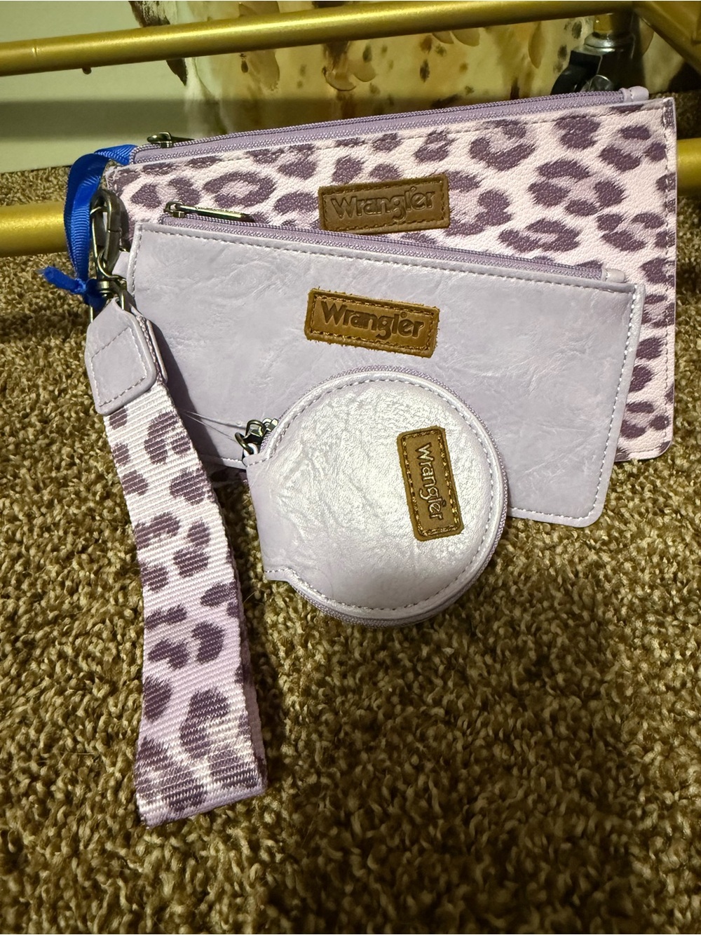 Wrangler Lilac Leopard Wristlet Set